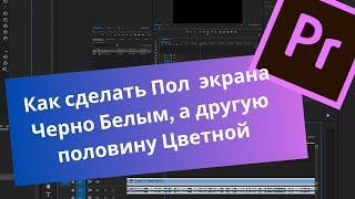 Как сделать Пол  экрана Черно Белым, а другую половину Цветной в Premiere Pro