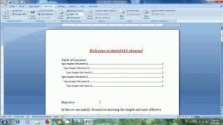 Word 2007: How to insert table of contents in word