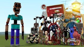 NEW HORROR STEVE MINECRAFT VS ALL TREVOR HENDERSON AND OTHER in Garry's Mod!