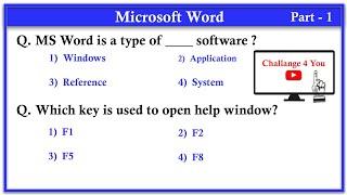 Top 100 MS Word mcq questions and answer | Microsoft Office Mcq #msoffice