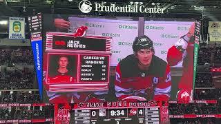 NJ Devils Arena Production Troll NY Rangers Fans Cheering Jack Hughes Being Drafted & Jack Laughing