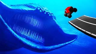 CARS vs BIGGEST SEA MONSTER