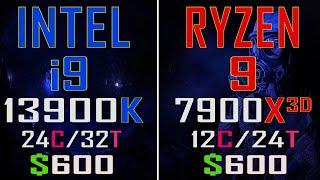 RYZEN 9 7900X3D vs INTEL i9 13900K || PC GAMES TEST ||