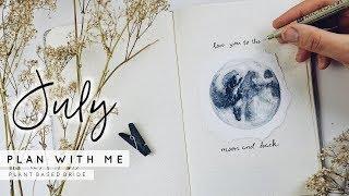 PLAN WITH ME July 2018 Bullet Journal Setup | Watercolour Moon Theme | PLANT BASED BRIDE