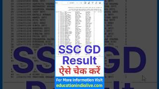 SSC GD Result 2025 Kaise Dekhe ? How To Check SSC GD Result 2025