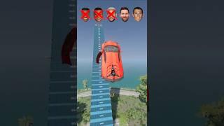 CR7 vs Messi vs Mbappe vs Vinicius vs Jump To Fifa world cup - Beamng.Drive #shorts