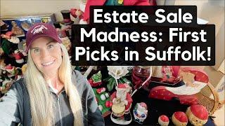 Scoring Hidden Gems at a Packed Suffolk Estate Sale - Day 1 Adventure! Shop with Me