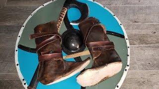 Making leather viking style turn boots for my viking costume