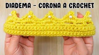 Diadema CORONA Tejida a Crochet | crochet headband | VINCHA - TURBANTE - TIARA PASO A PASO