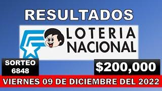 RESULTADOS LOTERÍA NACIONAL SORTEO #6848 DEL VIERNES 09 DE DICIEMBRE DEL 2022/LOTERÍA DE ECUADOR