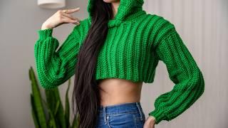 How to Crochet a Cropped Hoodie | Pattern & Tutorial DIY