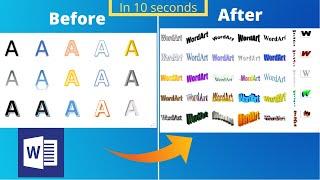 Change WordArt style in MS Word 2010, 2013, 2016, 2019 || Manviya