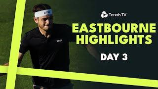 Taylor Fritz Starts His Tournament; Bublik & Baez Also Play | Eastbourne 2024 Highlights Day 3