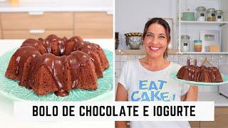 Bolo chocolate e iogurte para o lanche + cobertura fácil