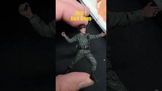 Army men, paint a WW2 US army uniform in 3 easy steps, Tamiya 1/35 scale model