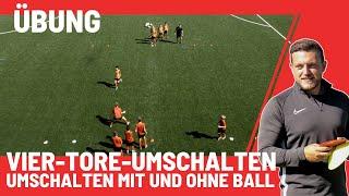 Schnelles Umschalten trainieren | Fangspiel -1-gegen-1- Koordination [Übung - Jugendfußballtraining]