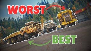 3 Best and 3 Worst Truck in Each Class in SnowRunner