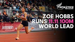 Zoe Hobbs Runs 2025 World Lead in 100m -11.11s | Jennian Homes NZ Track and Field Champs 2025