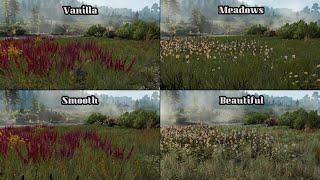 The Witcher 3: Wild Hunt | Vanilla vs Meadows vs Smooth Grass vs Beautiful Grass | Comparison