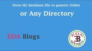 How to Store H2 database file to generic folder or any directory