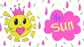 how to draw a cute sun easy