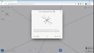 6.10 Euclidea - Symmetry of Four Lines - Soluce 3L 4E