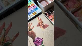 ️ Hand study painting with gouache #art #painting #gouache ache
