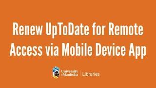 Renew UpToDate for Remote Access via Mobile Device App