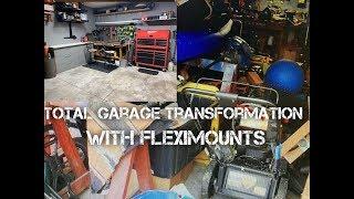 HOME GARAGE TRANSFORMATION AND STORAGE WITH FLEXIMOUNTS