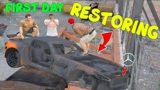 RESTORING MERZEDES BENCH IN JUNKYARD KASAMA ANG PAMILYA DE CARNAPER GTAV ROLEPLAY (TAGALOG)