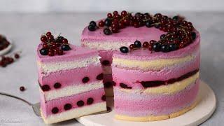 Blackcurrant Yogurt Cake/ Angel's food cake sponge