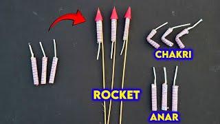 Making Chakri Rocket Anar from bijli cracker , how to make rocket , how to make chakri , Anar making