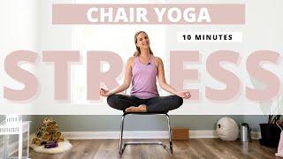 Chair Yoga for Stress Relief | 10-minutes Chair Yoga for Office Workers and Seniors