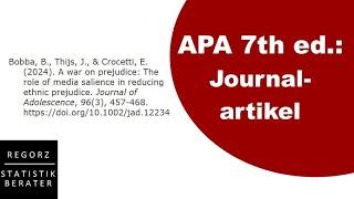 APA7: Journalartikel im Literaturverzeichnis - Regeln und Fehlerquellen