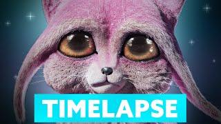 Blender 3.2 - Fluffy Creature Timelapse