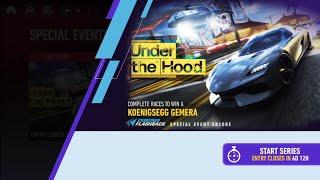 NFS No Limits - Event UNDER THE HOOD Koenigsegg Gemera