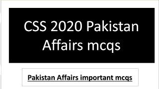 Important MCQS of Pakistan Affairs (Objective). FOR CSS, PMS,NTS,FPSC,PTS | Pakistan affairs mcqs