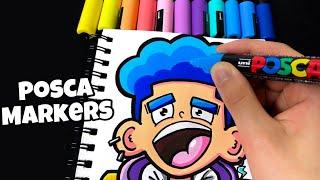 Drawing My Own Character with Posca Markers! (#Shorts)