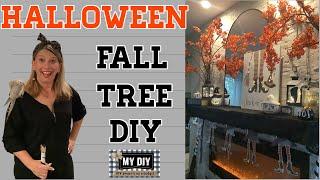 FALL TREE DIY | HALLOWEEN DECORATING | WITCH DECORATIONS | HALLOWEEN FIREPLACE MANTEL  | WHIMSICAL!