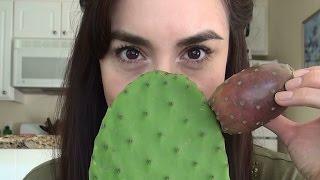 SassEsnacks ASMR | Eating Sounds - Nopales Scramble & Cactus Fruit | Mukbang