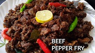 കുരുമുളകിട്ട് വരട്ടിയ നാടൻ ബീഫ് ഫ്രൈ||Beef pepper fry||shahanas variety kitchen