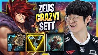 ZEUS CRAZY GAME WITH SETT! - T1 Zeus Plays Sett TOP vs Varus! | Season 2023