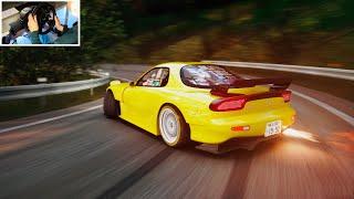 Super NARROW Touge Drift in RX7 - Assetto Corsa | Thrustmaster T300RS