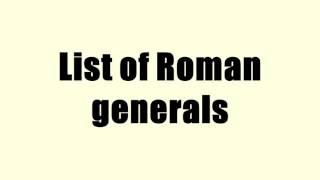 List of Roman generals