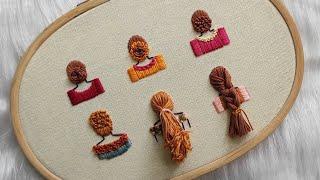 6 Easy Hair Embroidery Tutorial ️ Step by step tutorial for Beginners / Embroidery by Gossamer