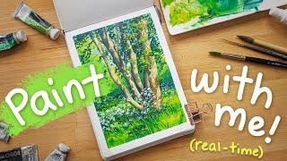 Create a Springtime Landscape with Dappled Light and Wildflowers  Real-time paint along!