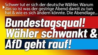 Bundestagswahl. Der Wähler schwankt. AfD geht rauf, CDU runter. Doch noch immer sind es zu viele...