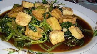 STIR FRY KANGKONG WITH FRIED TOKWA AND OYSTER SAUCE | Milyn Avelino