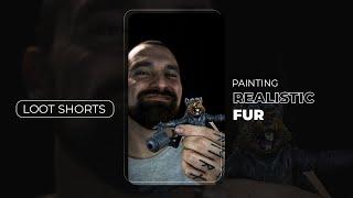 How to paint REALISTIC Fur on a 3D printed mini | #Shorts