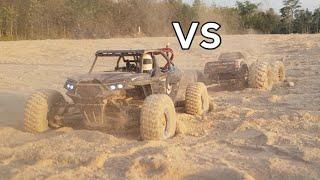 WLTOYS 12428B VS XINLEHONG 9125 – TUG OF WAR | SAND STORM RACING